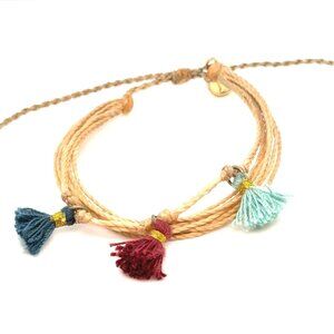 Pura Vida 3-Colored Fringe Charms Bracelet